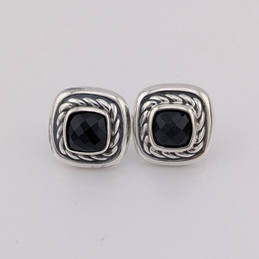David Yurman Albion Earrings with 7mm Black Onyx in Sterling Silver 925